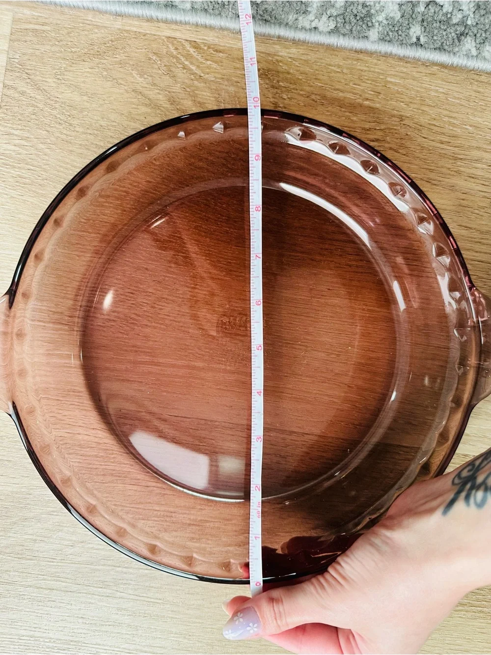 Pyrex Rose Glass Pie Dish